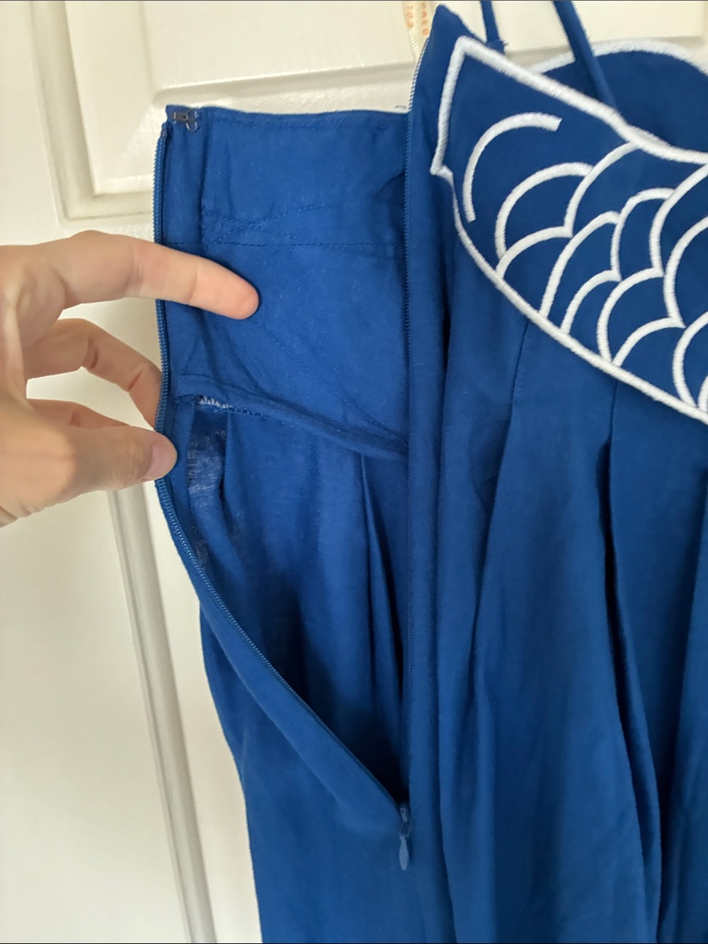 FARM Rio Royal Blue Maxi Dress with White Fish Embroidery - Picture 9 of 10